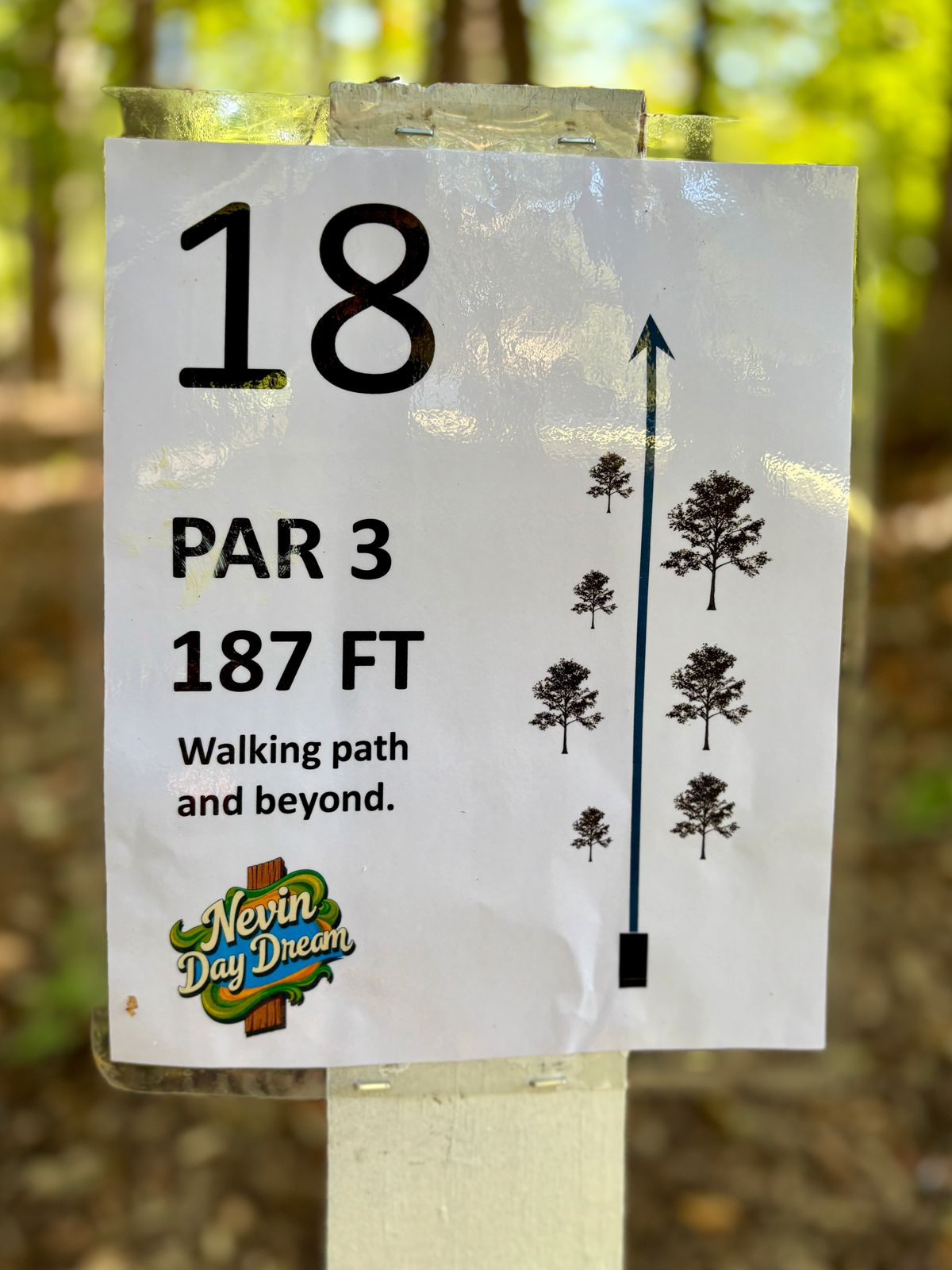 Hole 18 tee sign