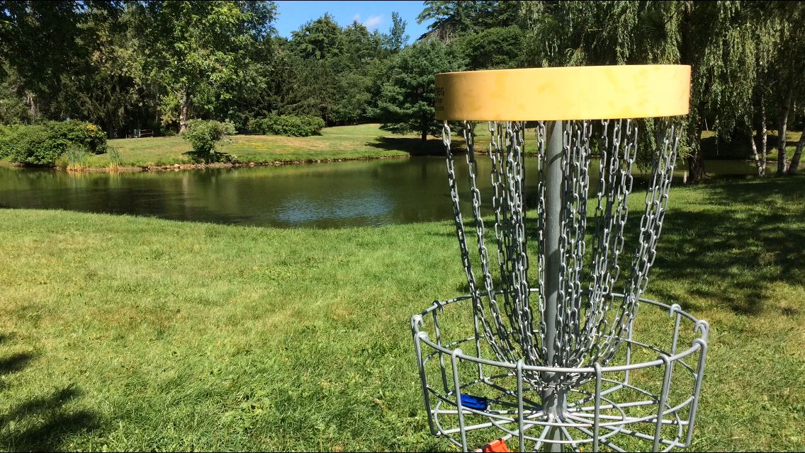 Whole nine blue goes over water making a really fun hole!