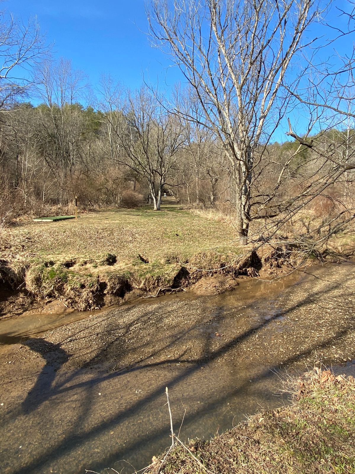Hole #15 Long Tee. (Short Tee to the left, other side of creek) A true “Tunnel Shot.”