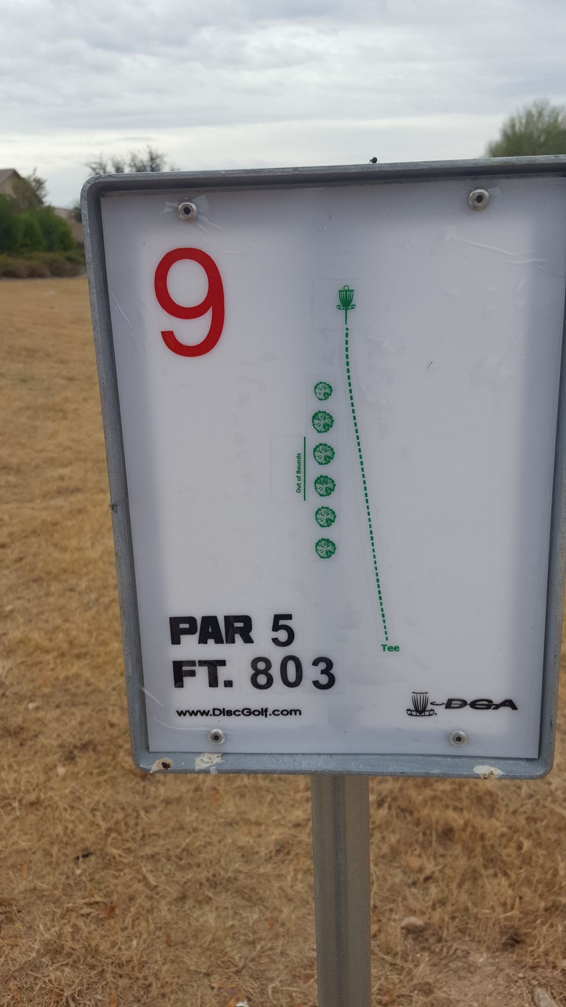 Hole 9 tee sign