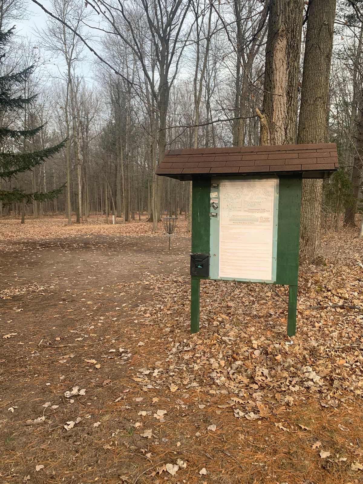 Welcome sign and practice basket