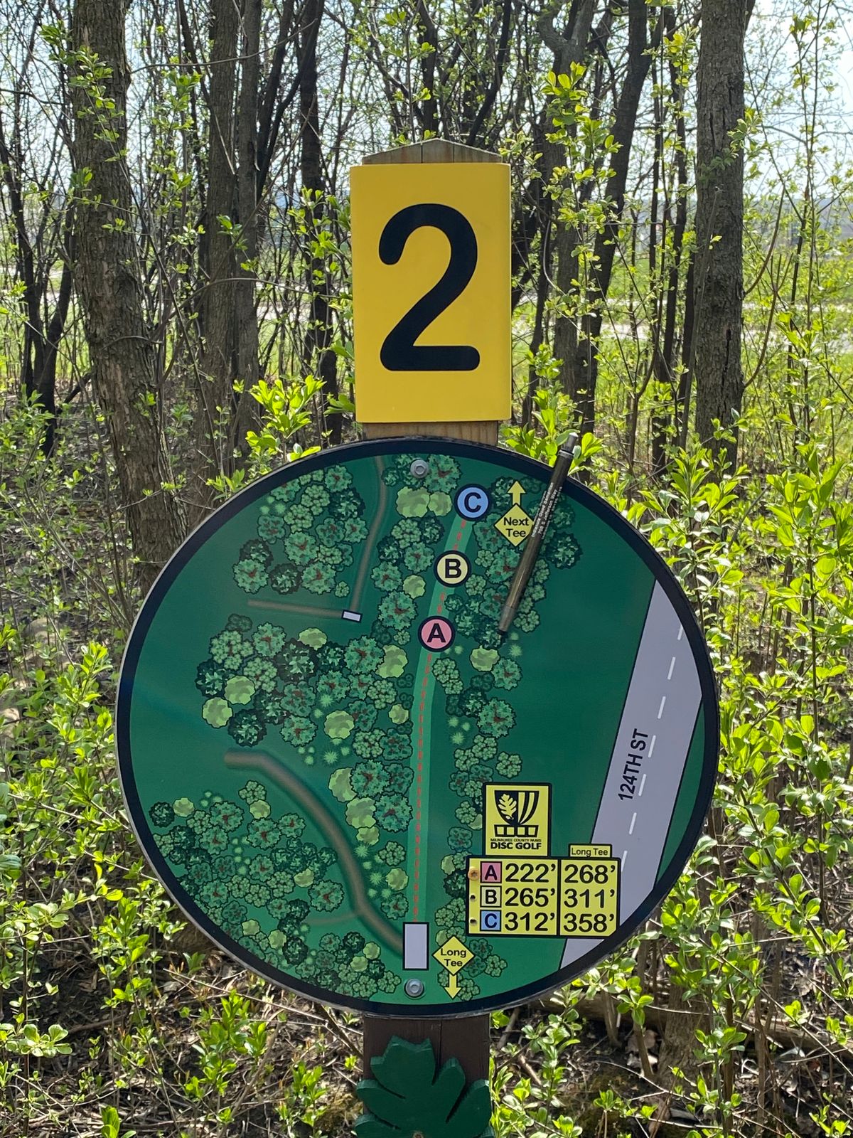 Hole 2 sign