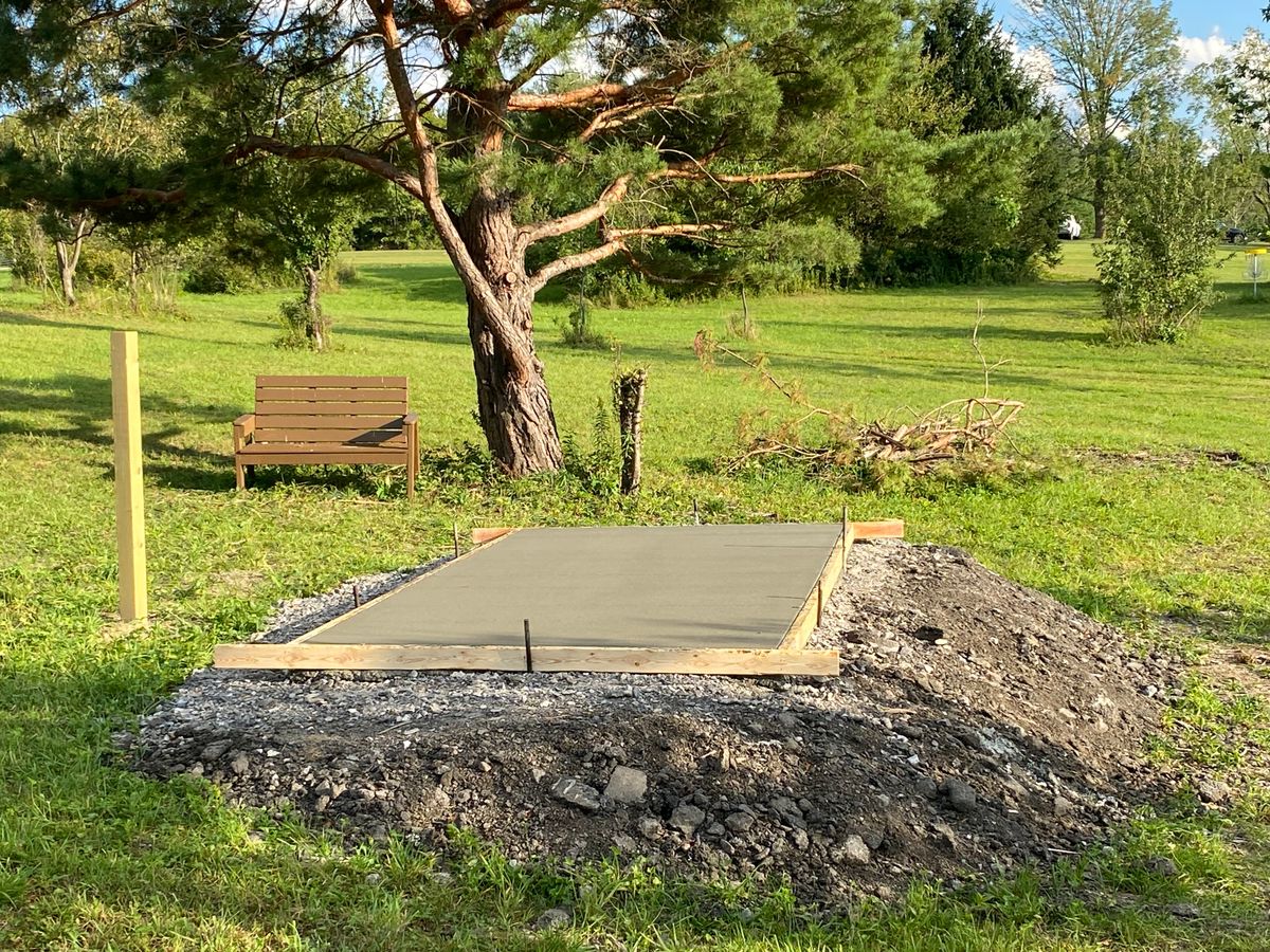 New concrete tee pad hole 1 white
