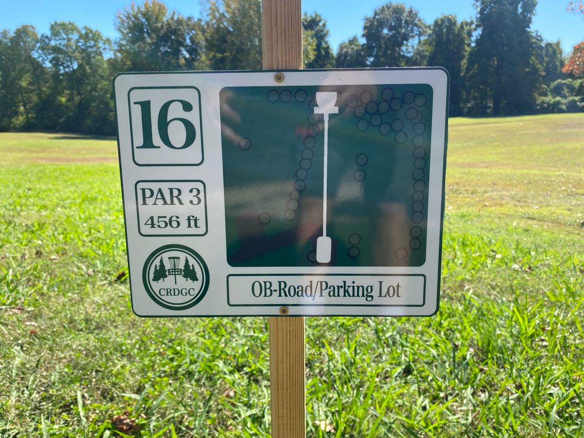 Hole 16 sign (white)