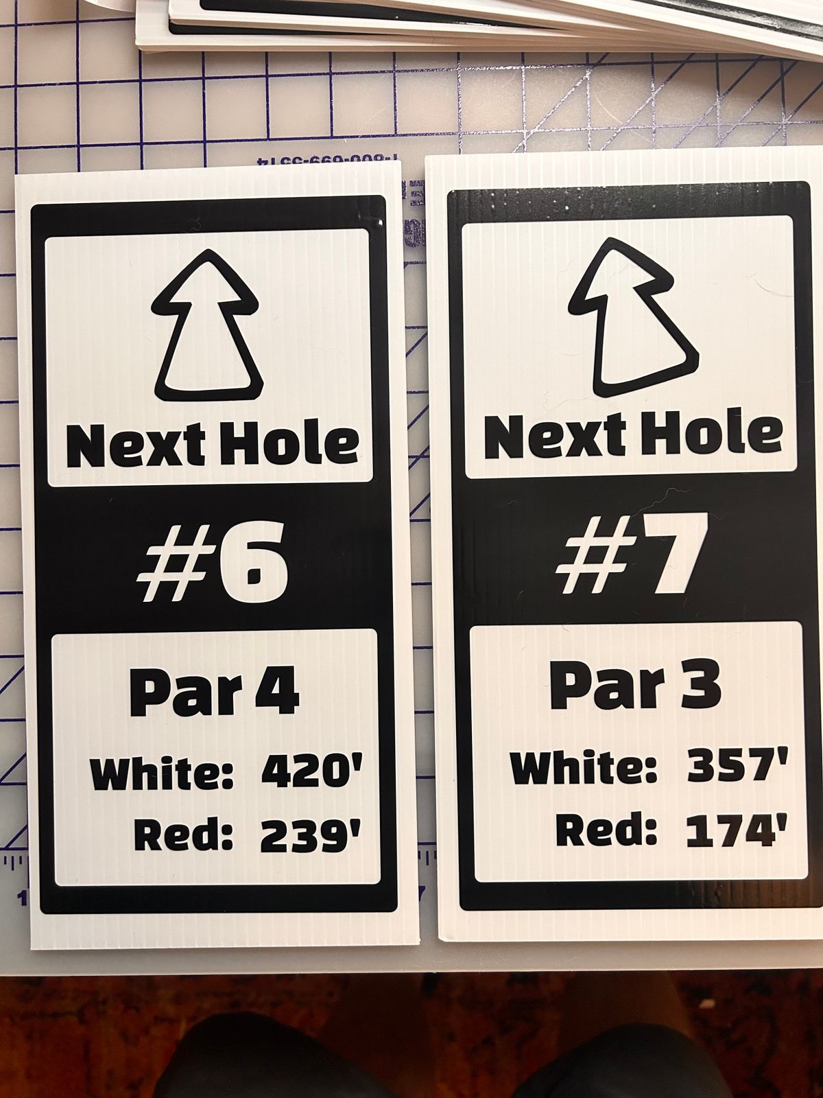 Next Hole Signs 6 & 7