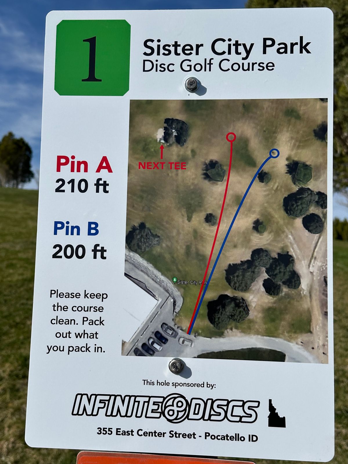 Hole 1 Tee sign