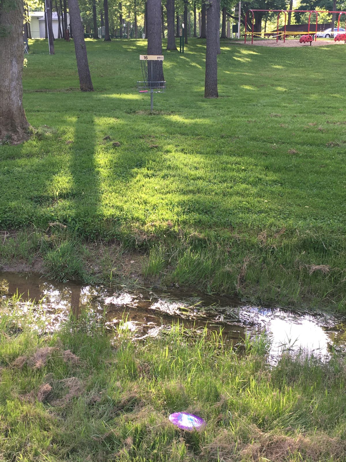 Hole 16 has a small water hazard but it’s not too bad.