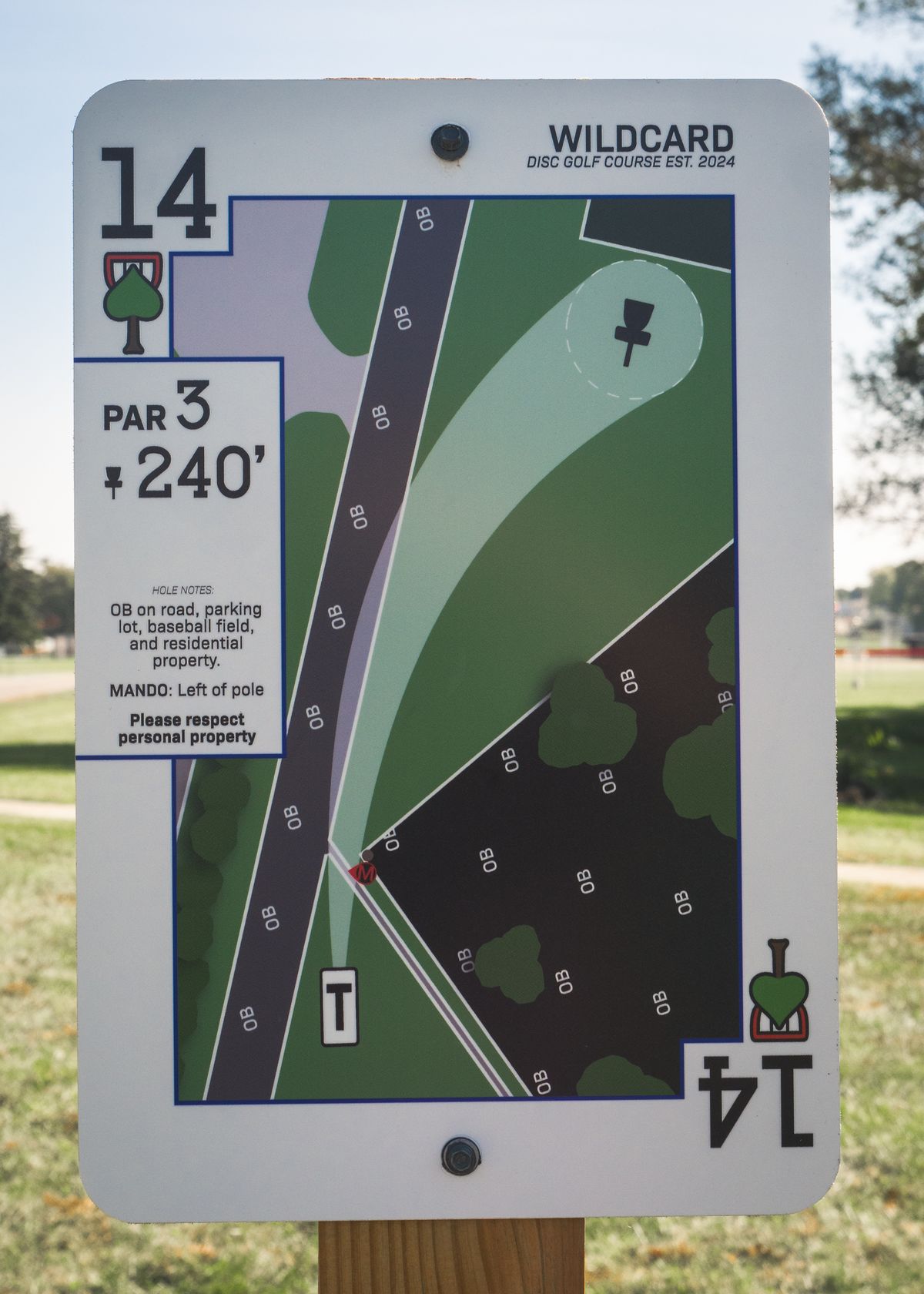 Hole 14 Tee Sign