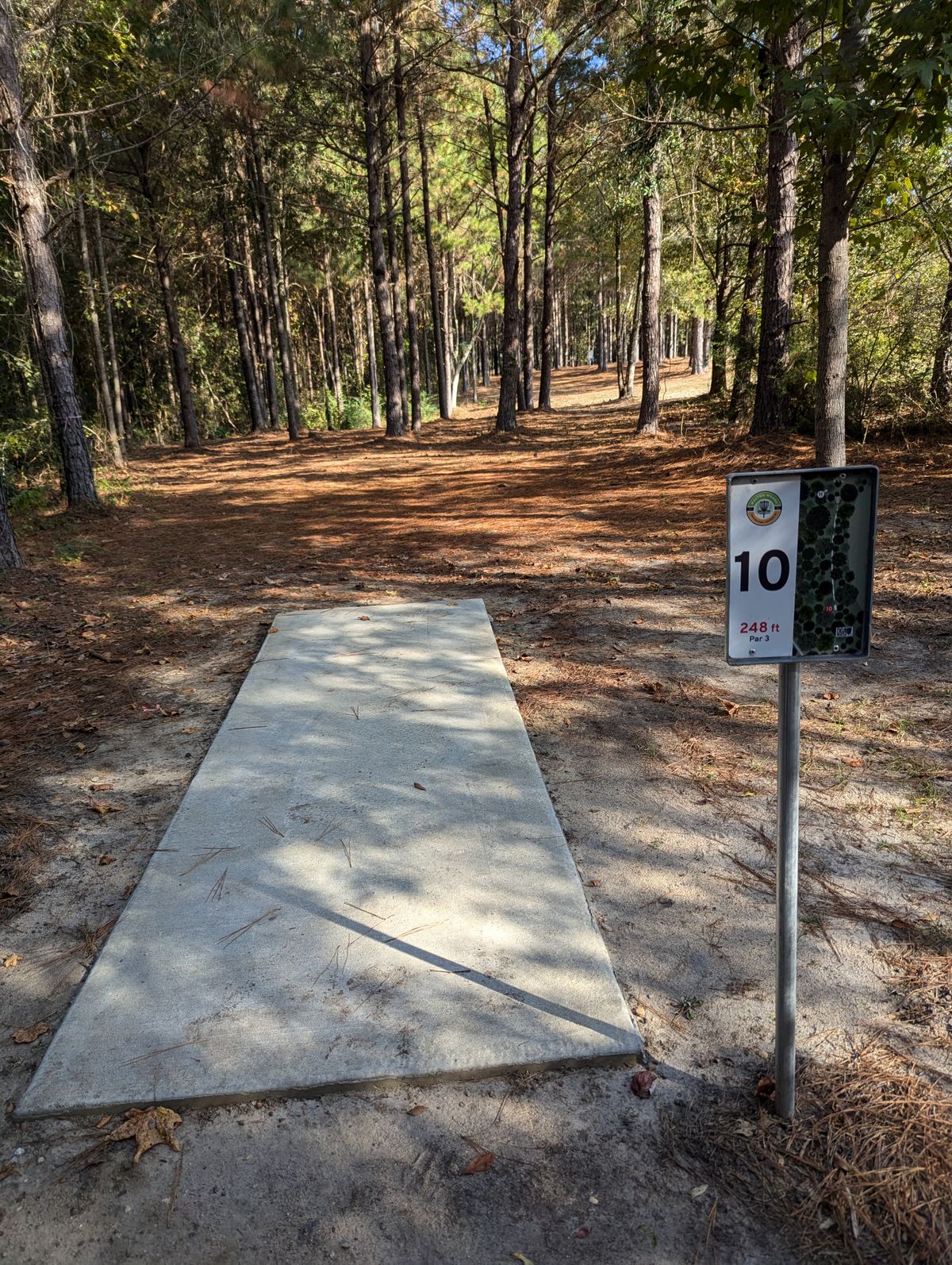 Hole 10 to the right through the trees
