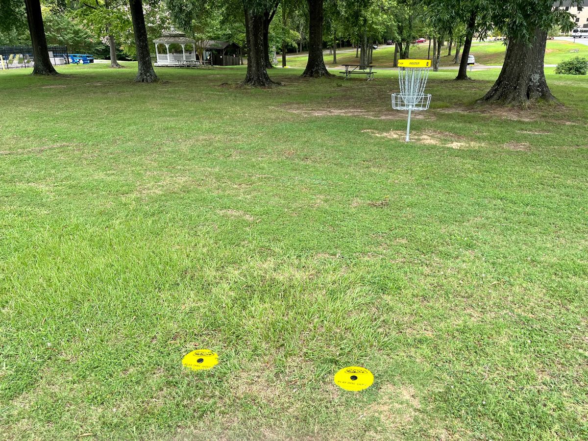 Hole 9 tee (#8’s basket in foreground)