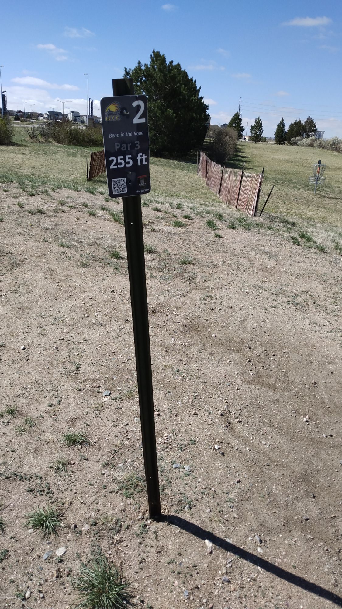 Tee pad and signage for hole 2