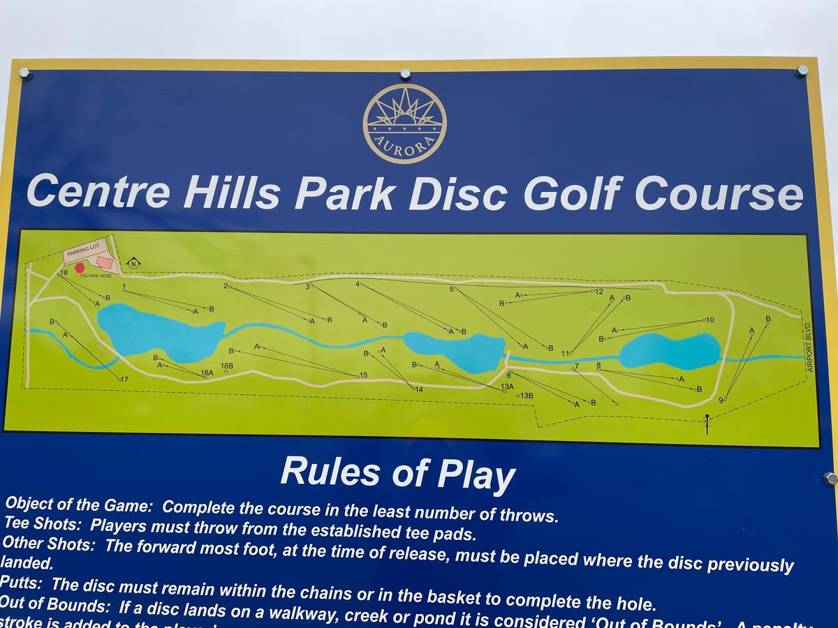 Posted sign with map at Centre Hills