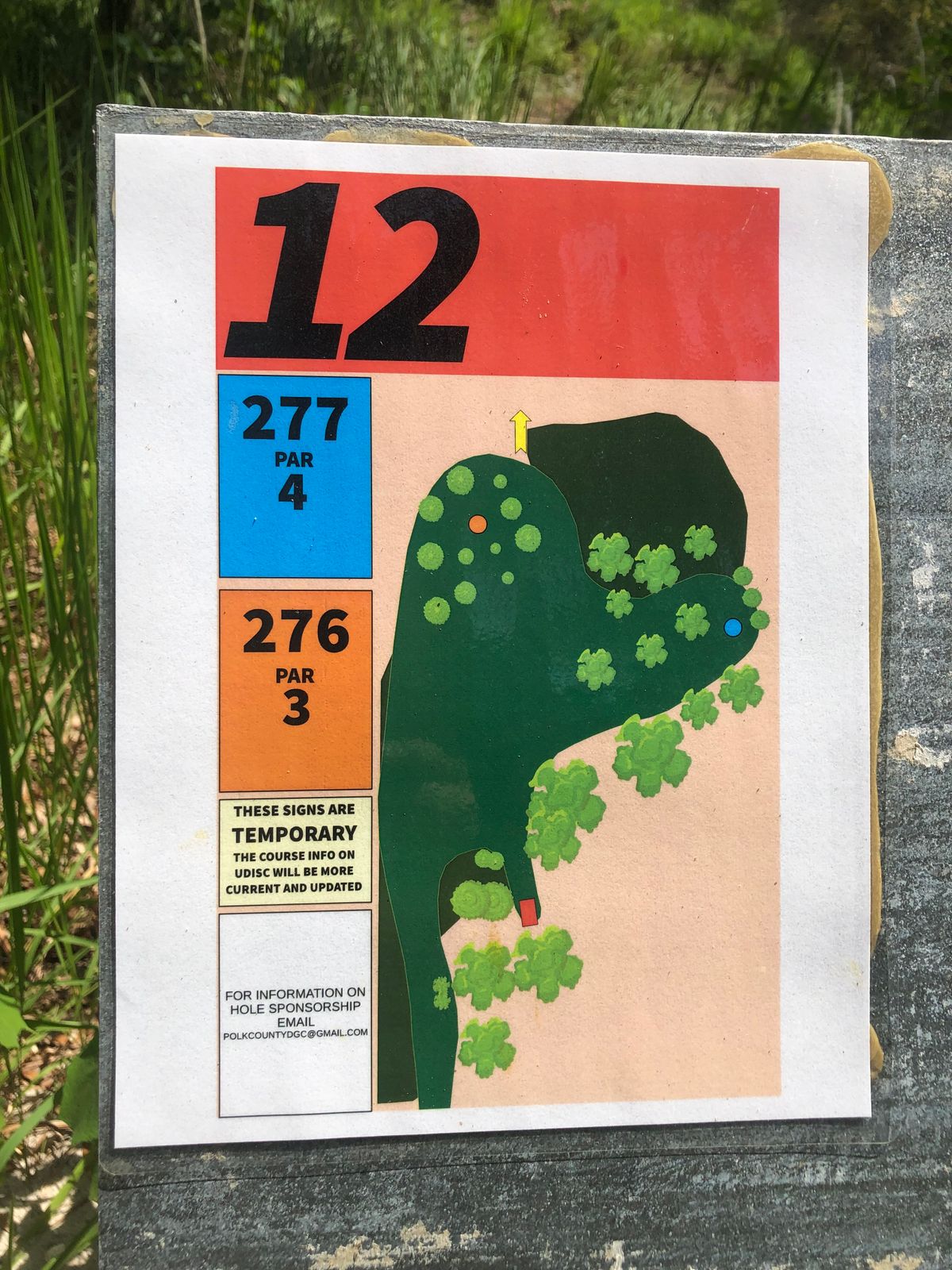 Hole 12 sign