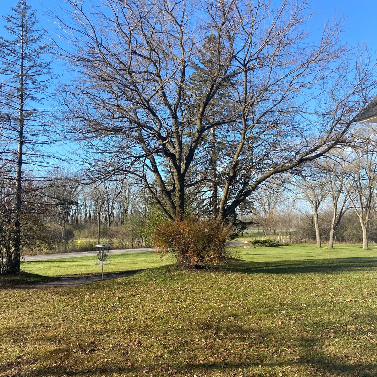 Hole 18 view from course sign