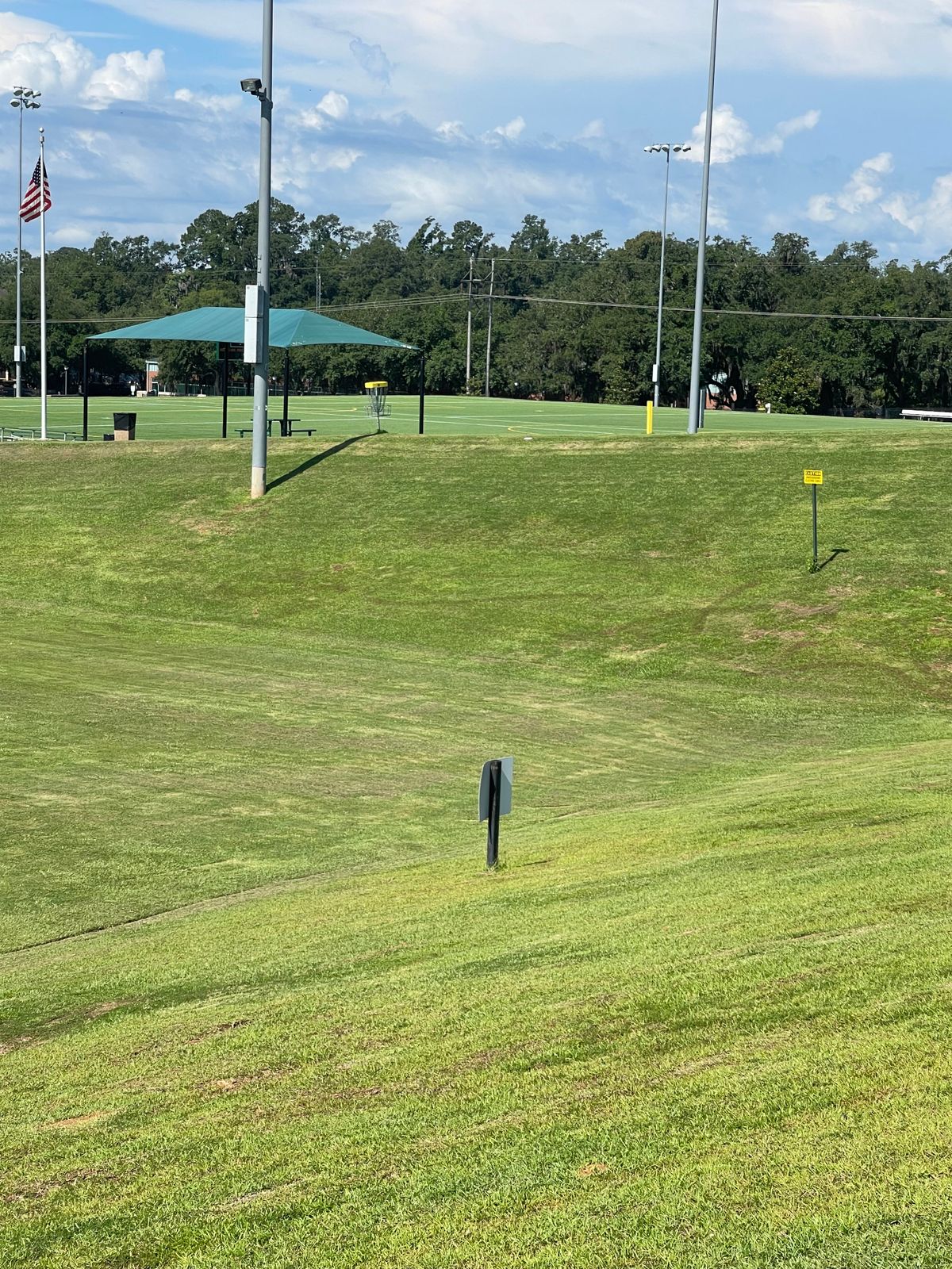 View from tee to basket 8