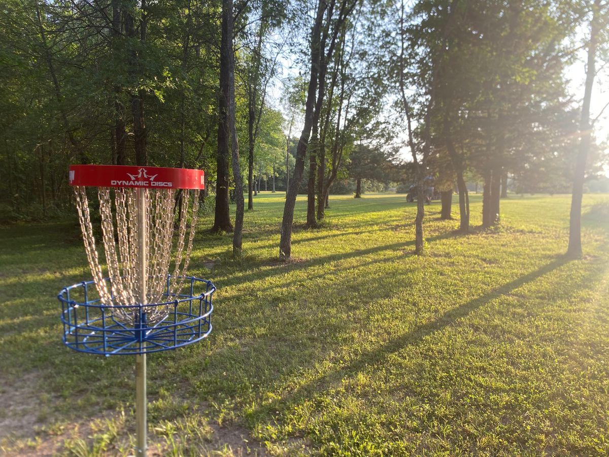 Hole 3 basket look back through the fairway