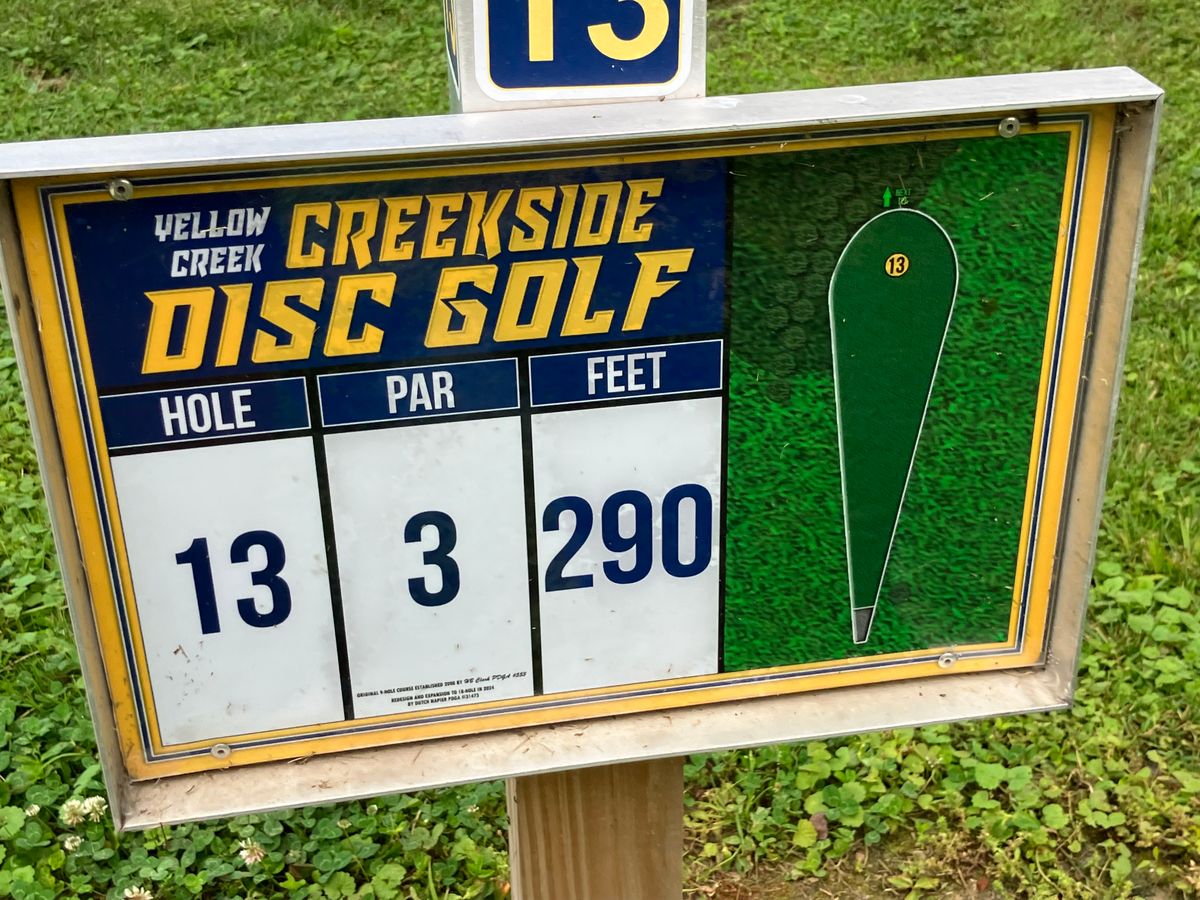 Hole 13 tee sign.