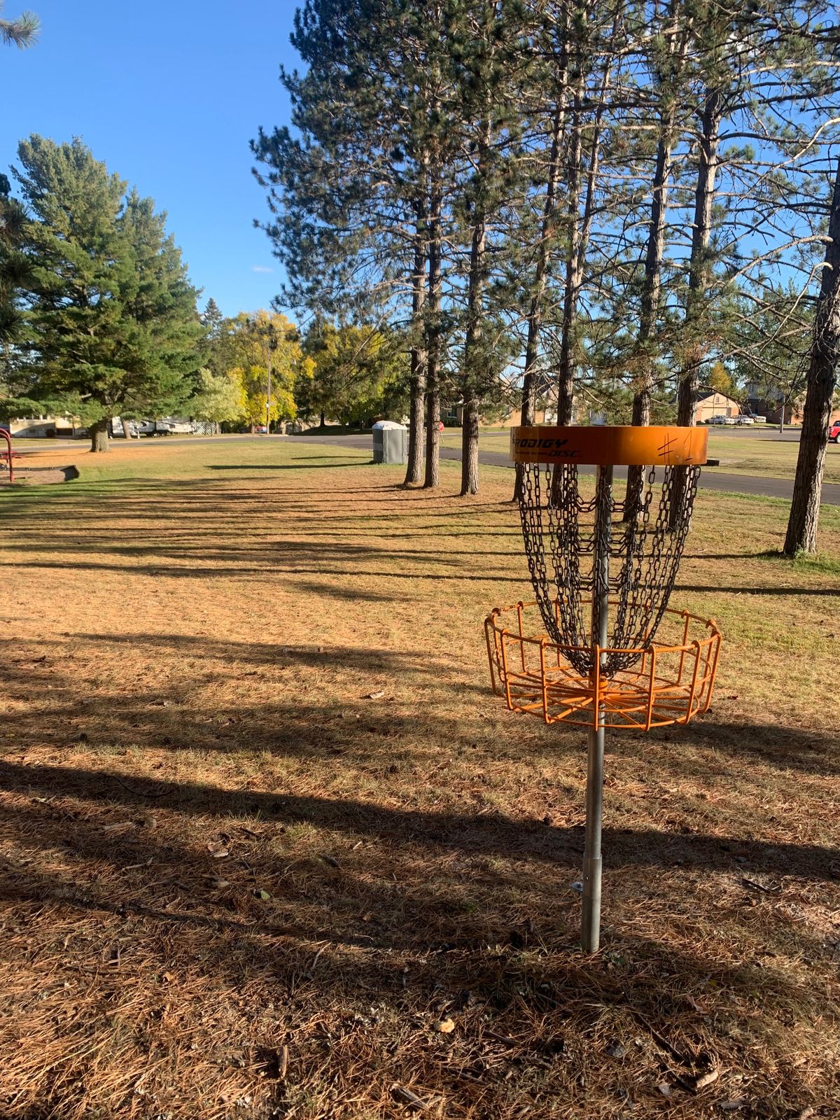 View of hole 1 looking back towards tee area.