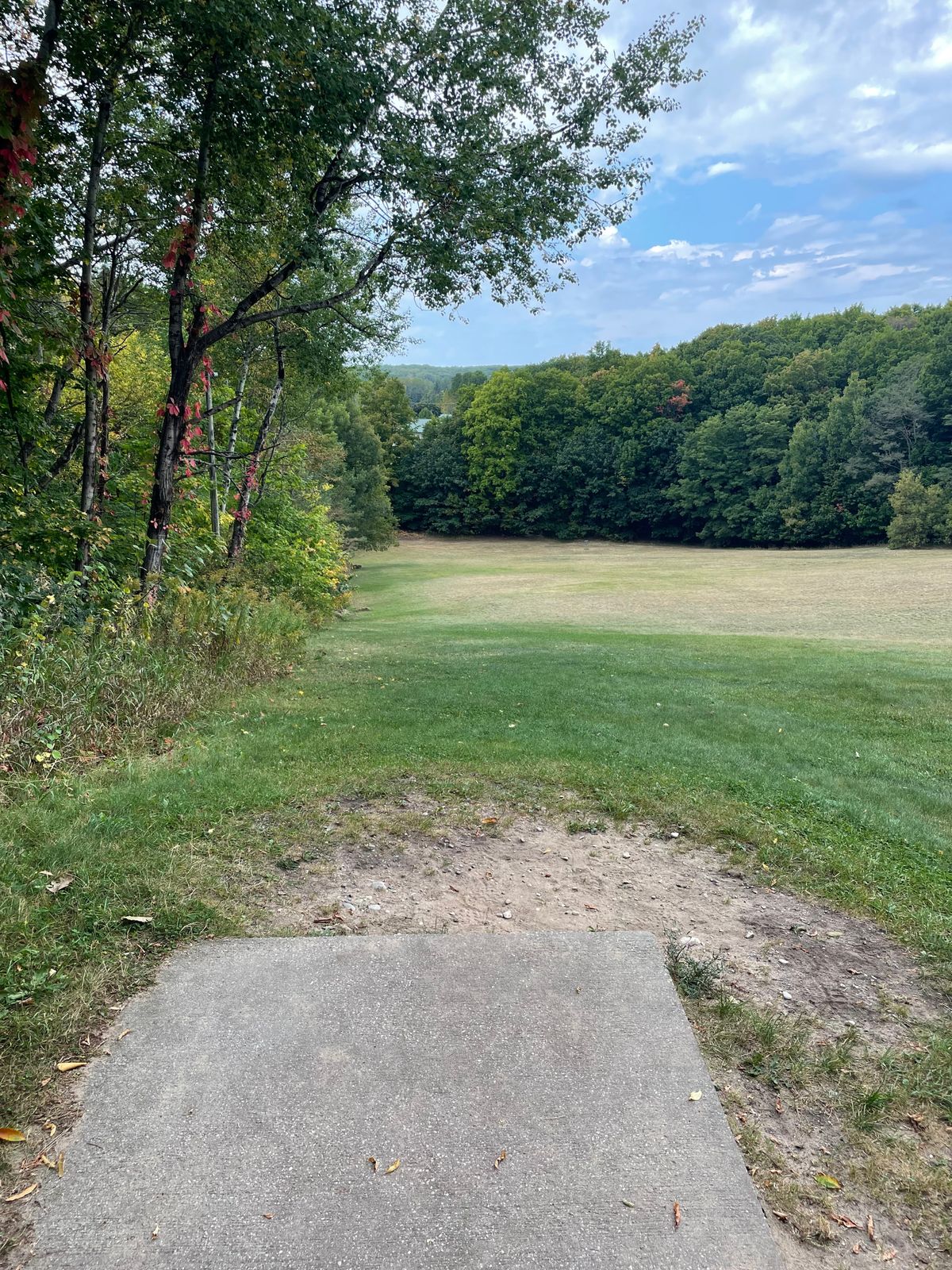 Tee #1, basket out of sight down to the left
