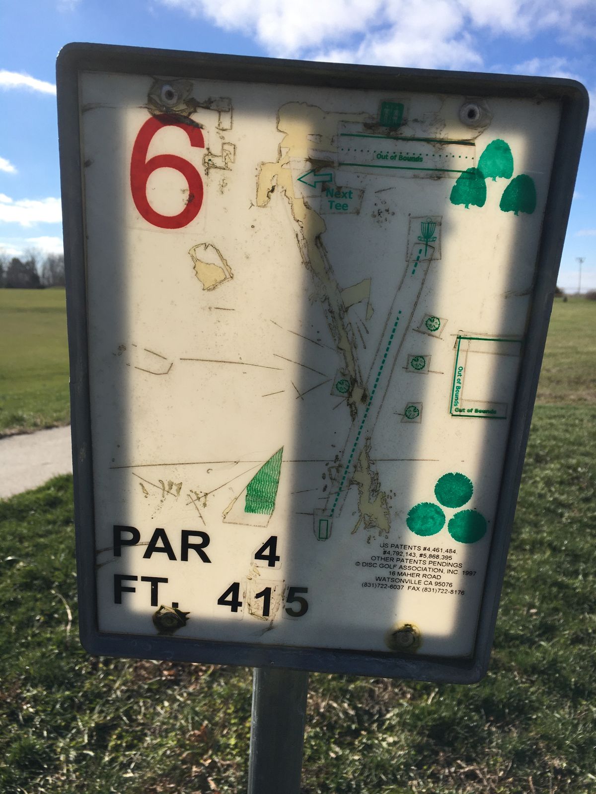 Hole 6 tee sign