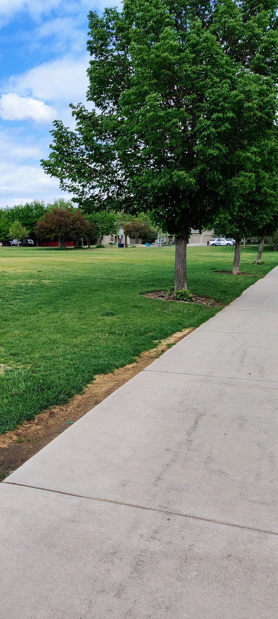 Go across this field for hole 4