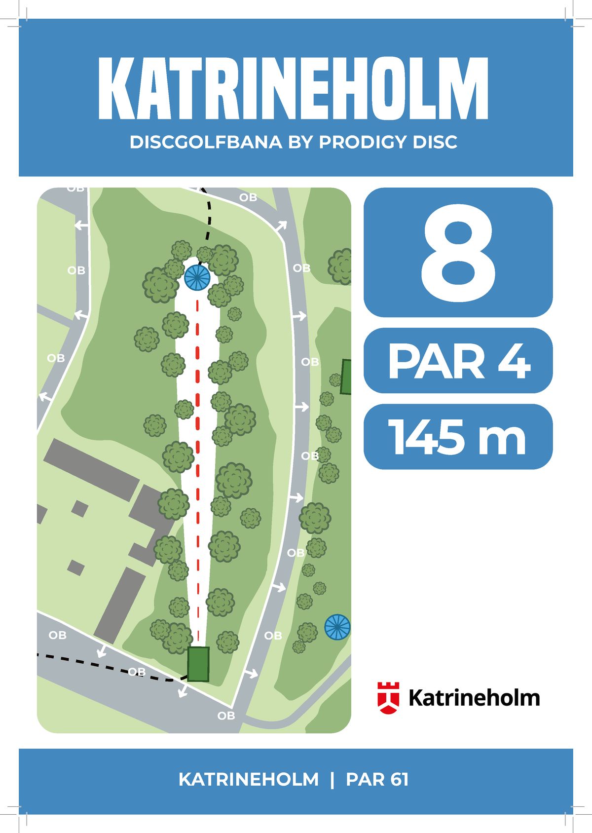 Hålkarta 8, par 4, 145 m