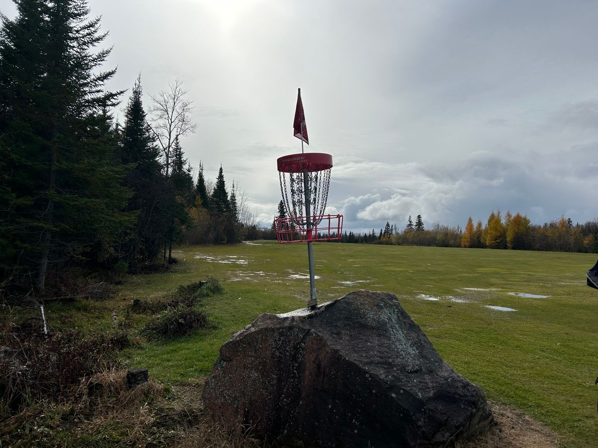 Hole 3 basket looking back towards tee