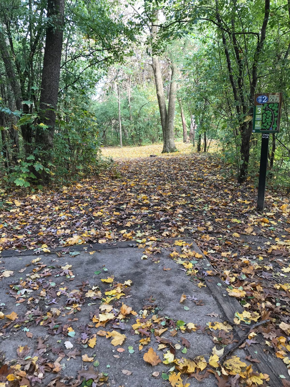 Hole 2 view from tee pad.