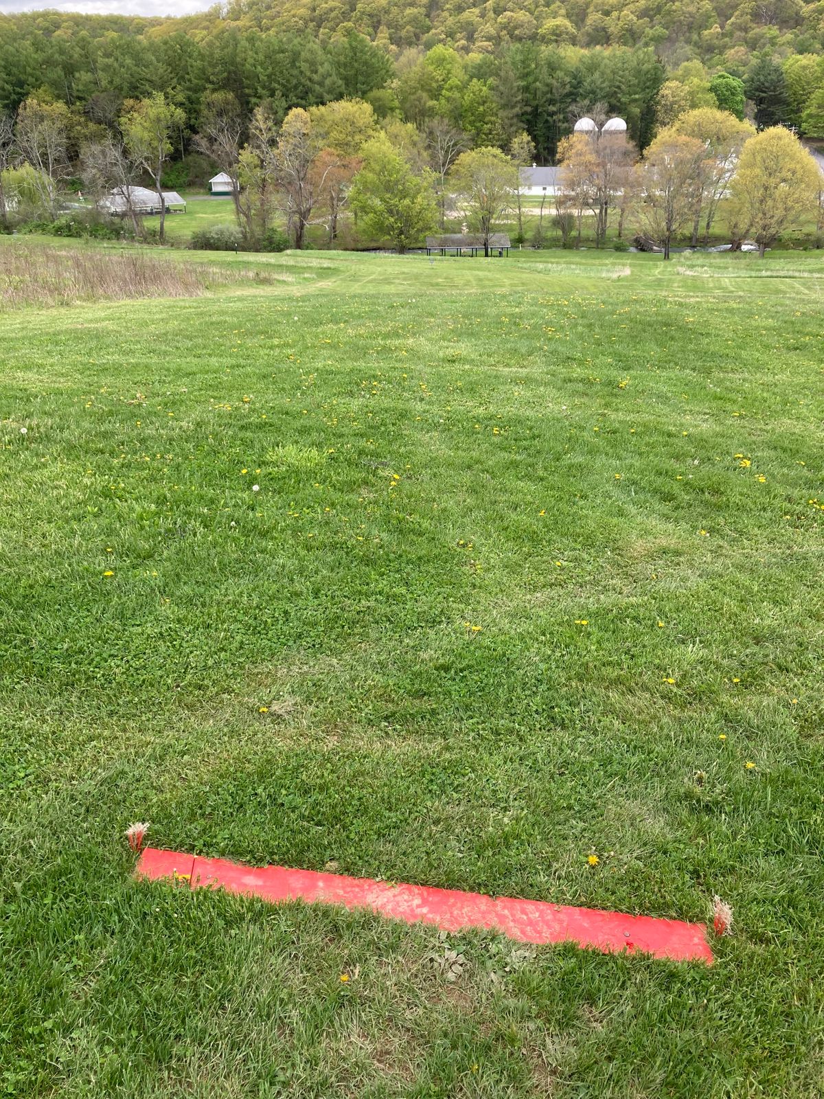Red Tee Pad #5 lookin towards the basket