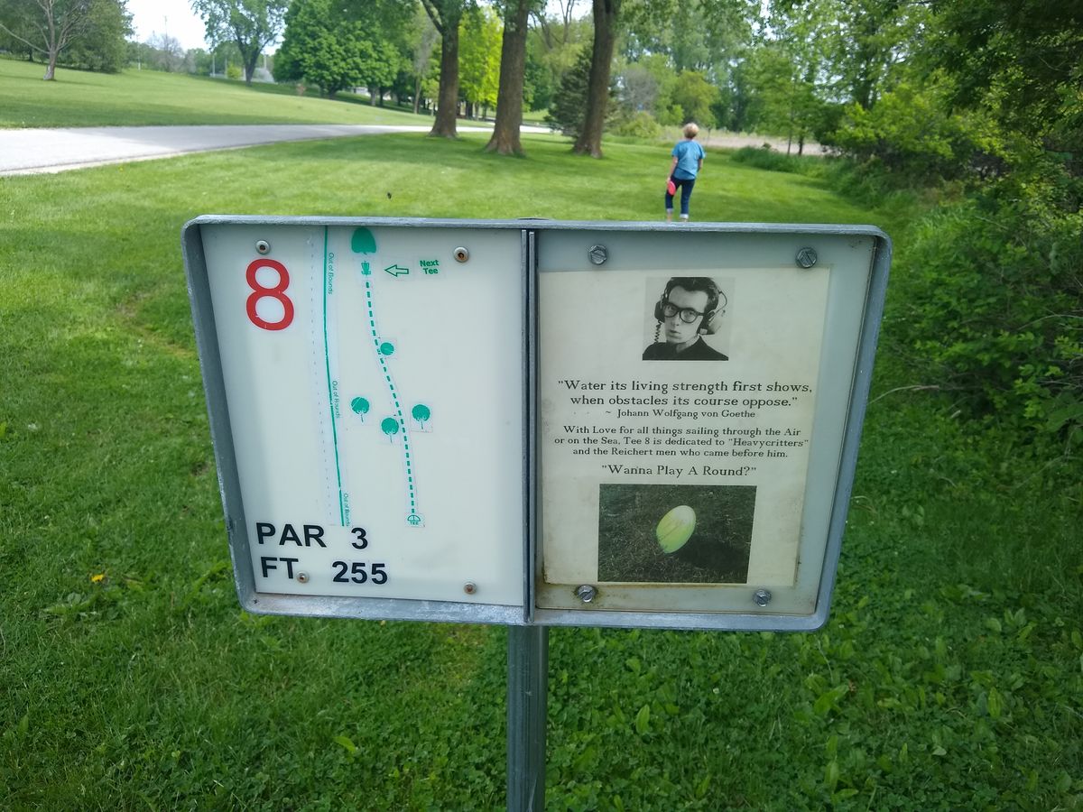 Example of signage at each tee pad.