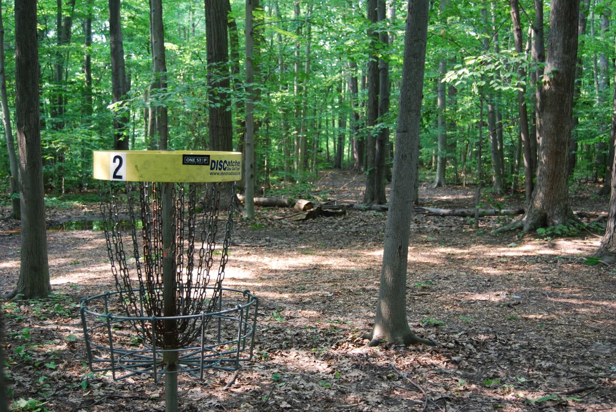 Hole 2 short position looking back toward short tee pad position