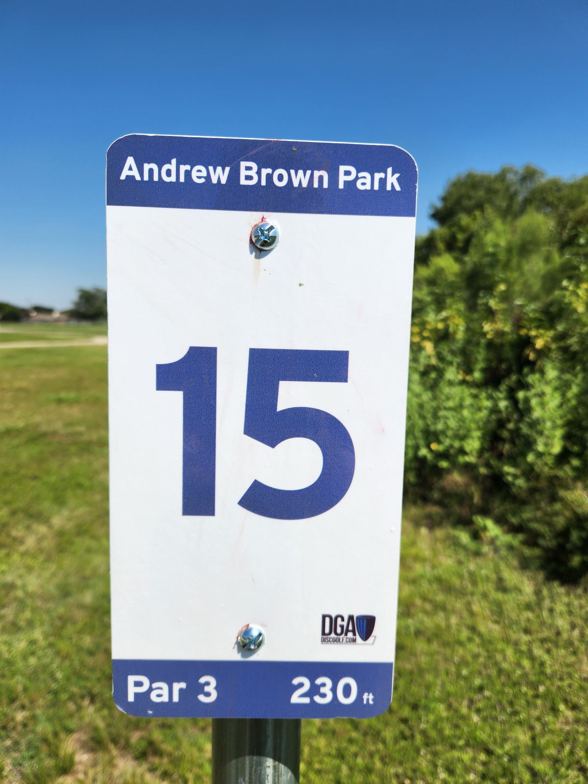 Hole 15 tee sign