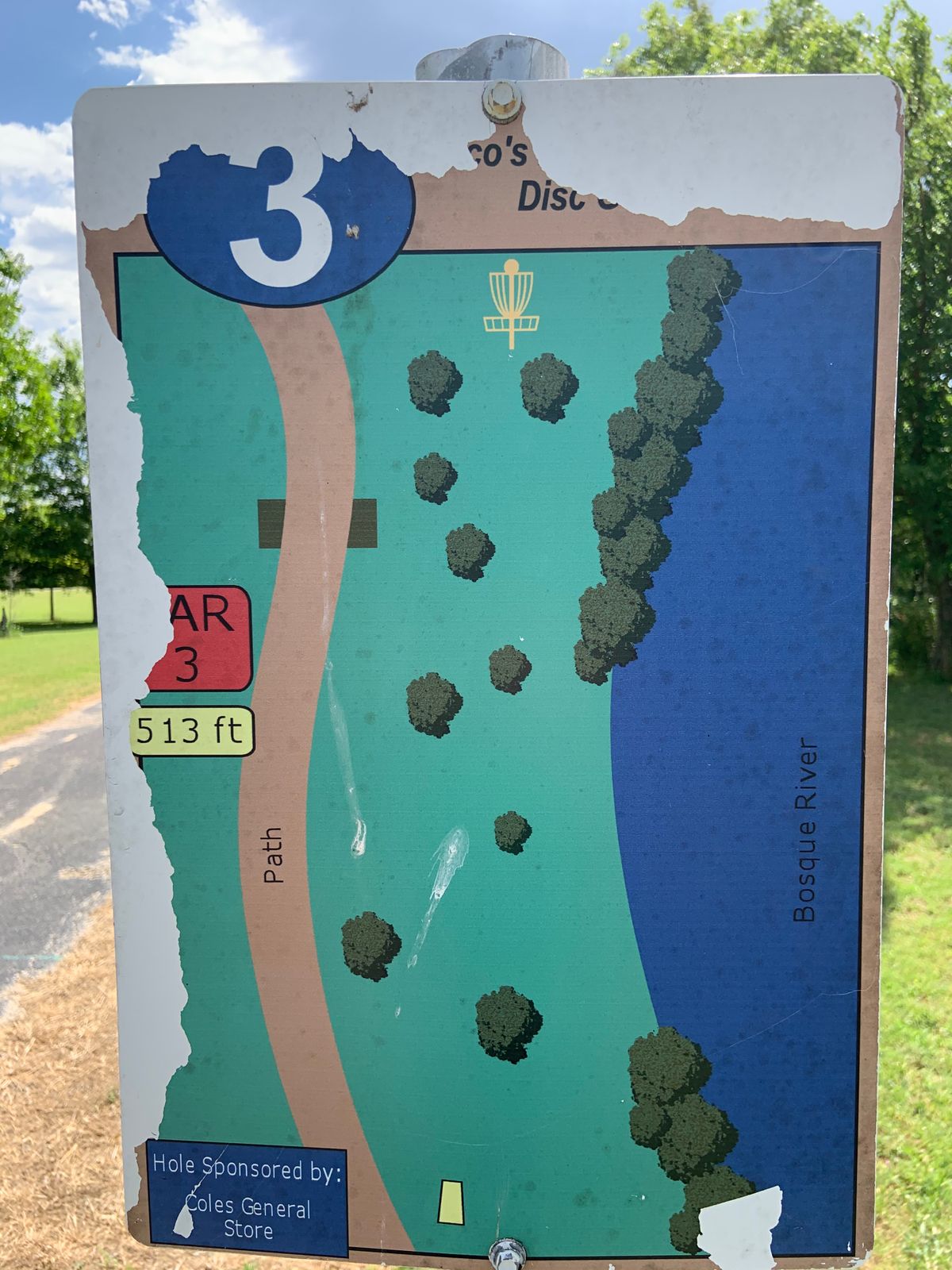 Hole 3 sign
