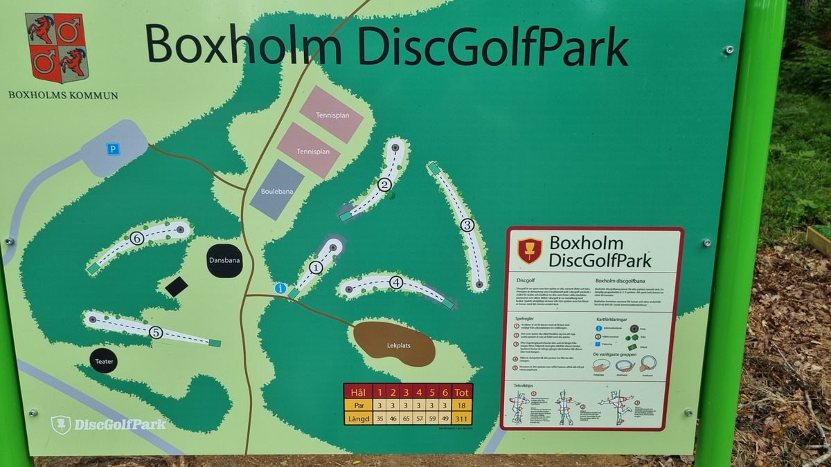 Bankarta över Boxholm Discgolfpark