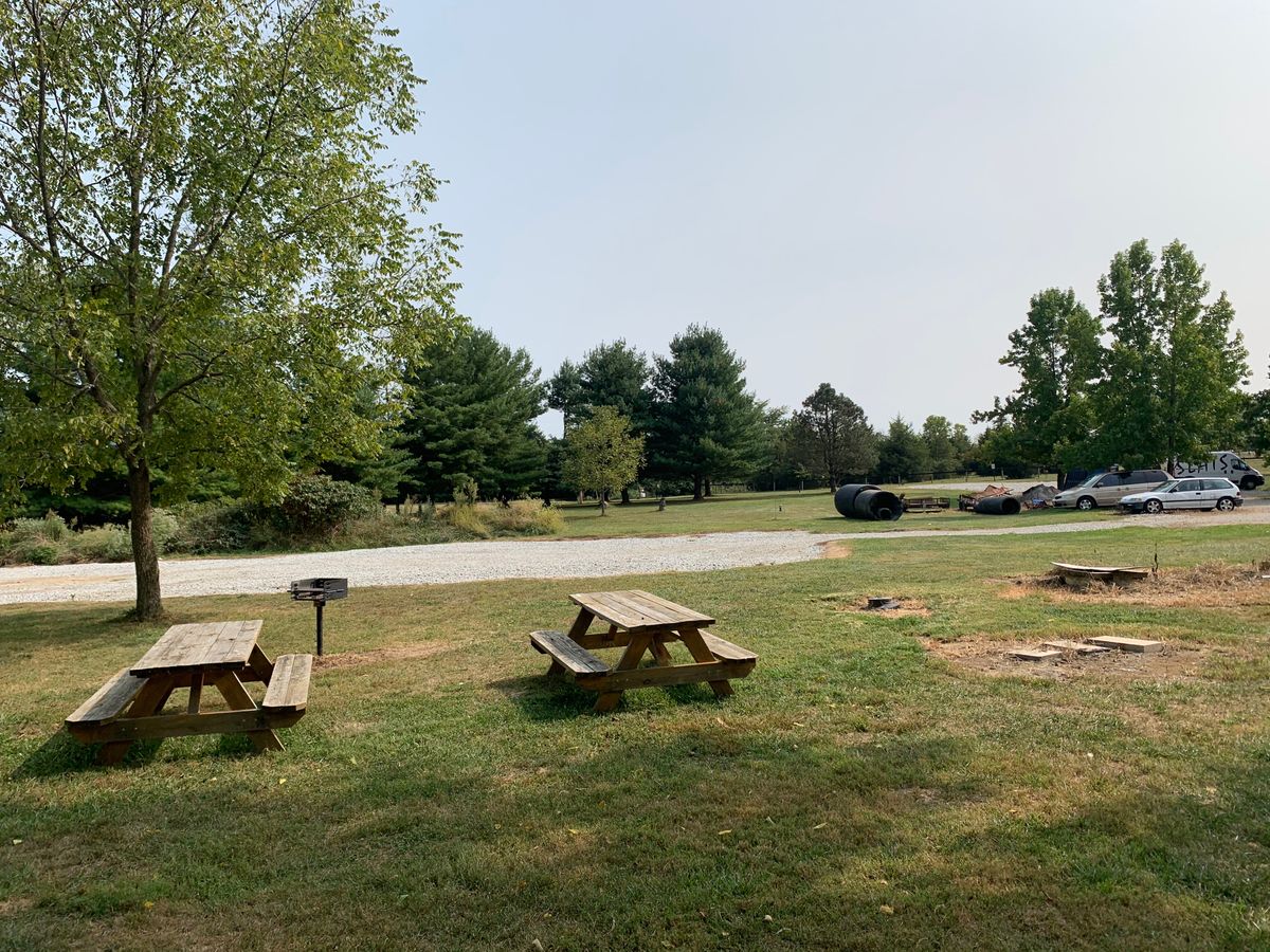 #1 pin located behind the two pine trees