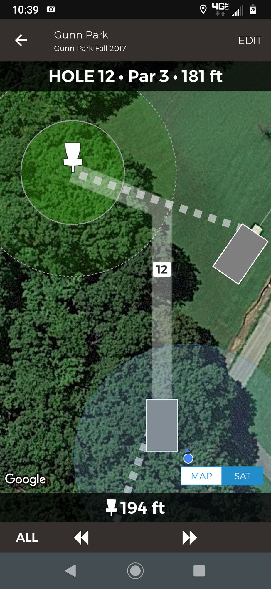Hole 12, no tee sign