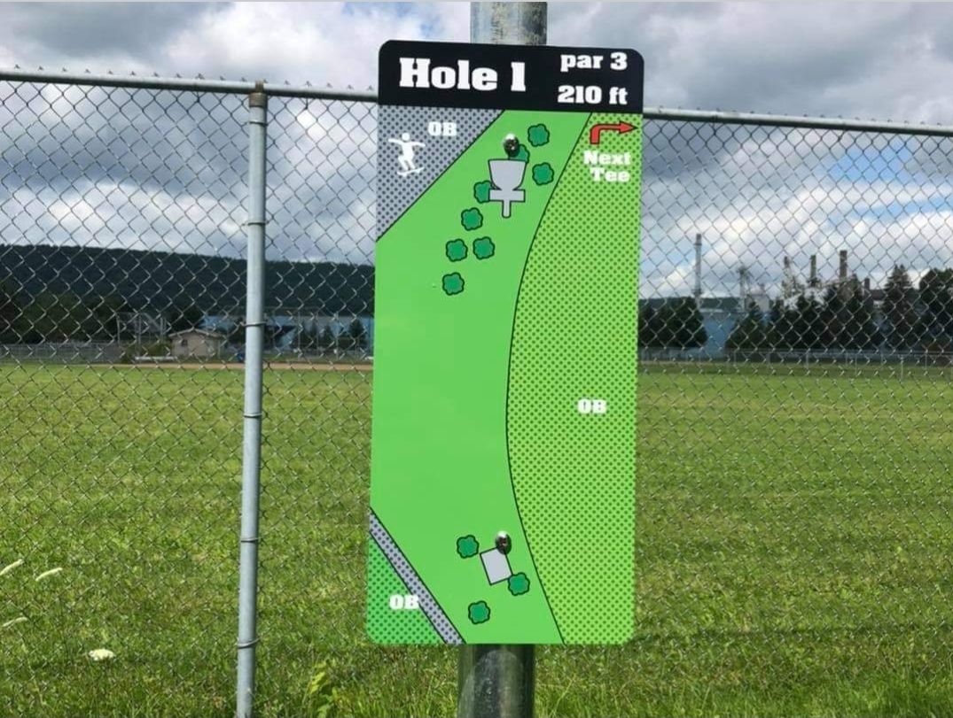 Hole 1 tee sign