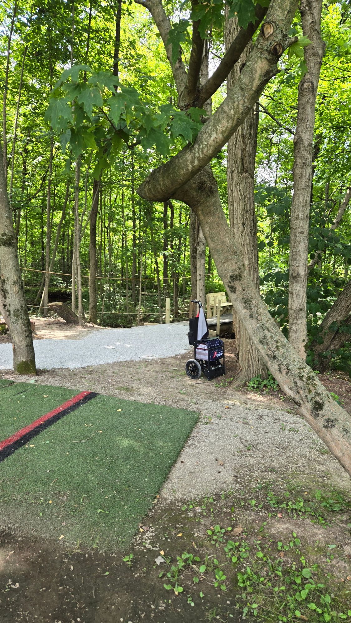 Over the bridge to hole 2