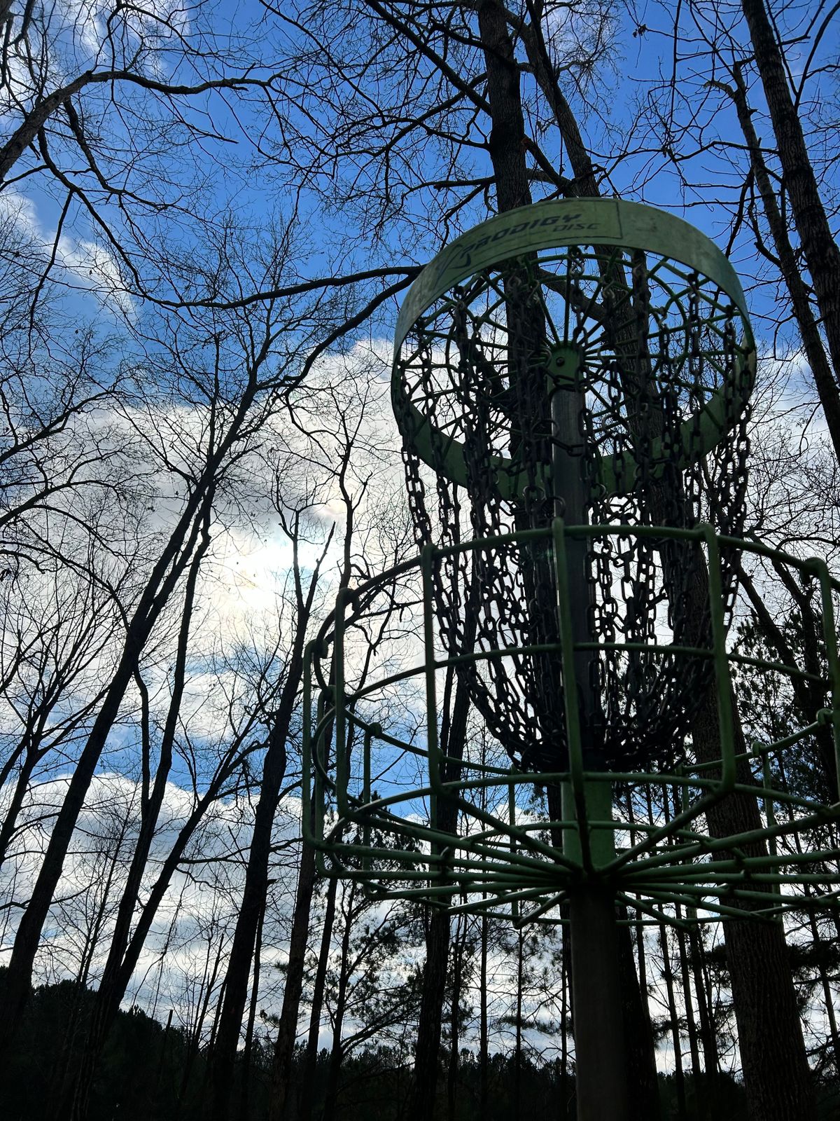 Hole 9.  Tall basket.