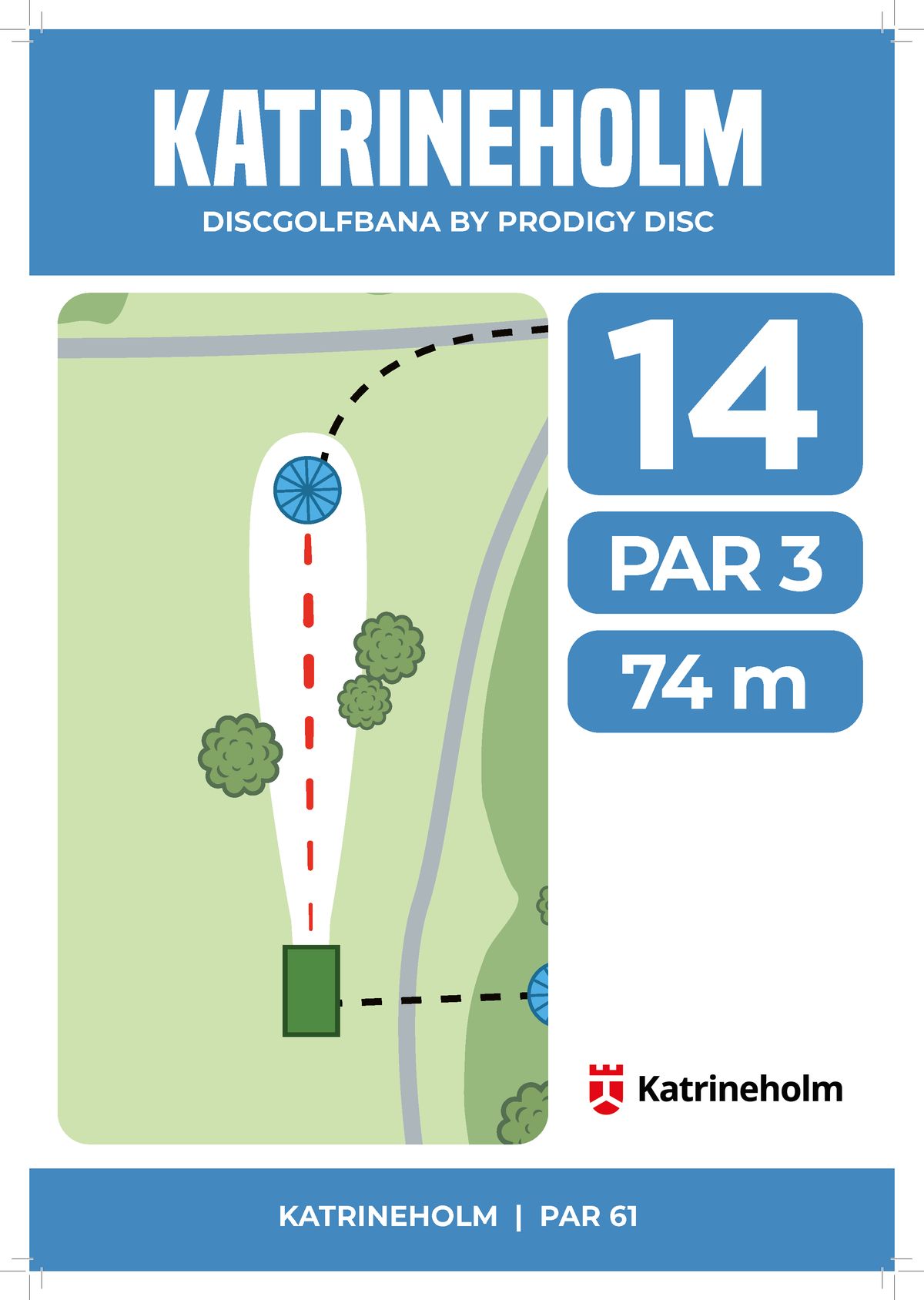 Hålkarta 14, par 3, 74 m