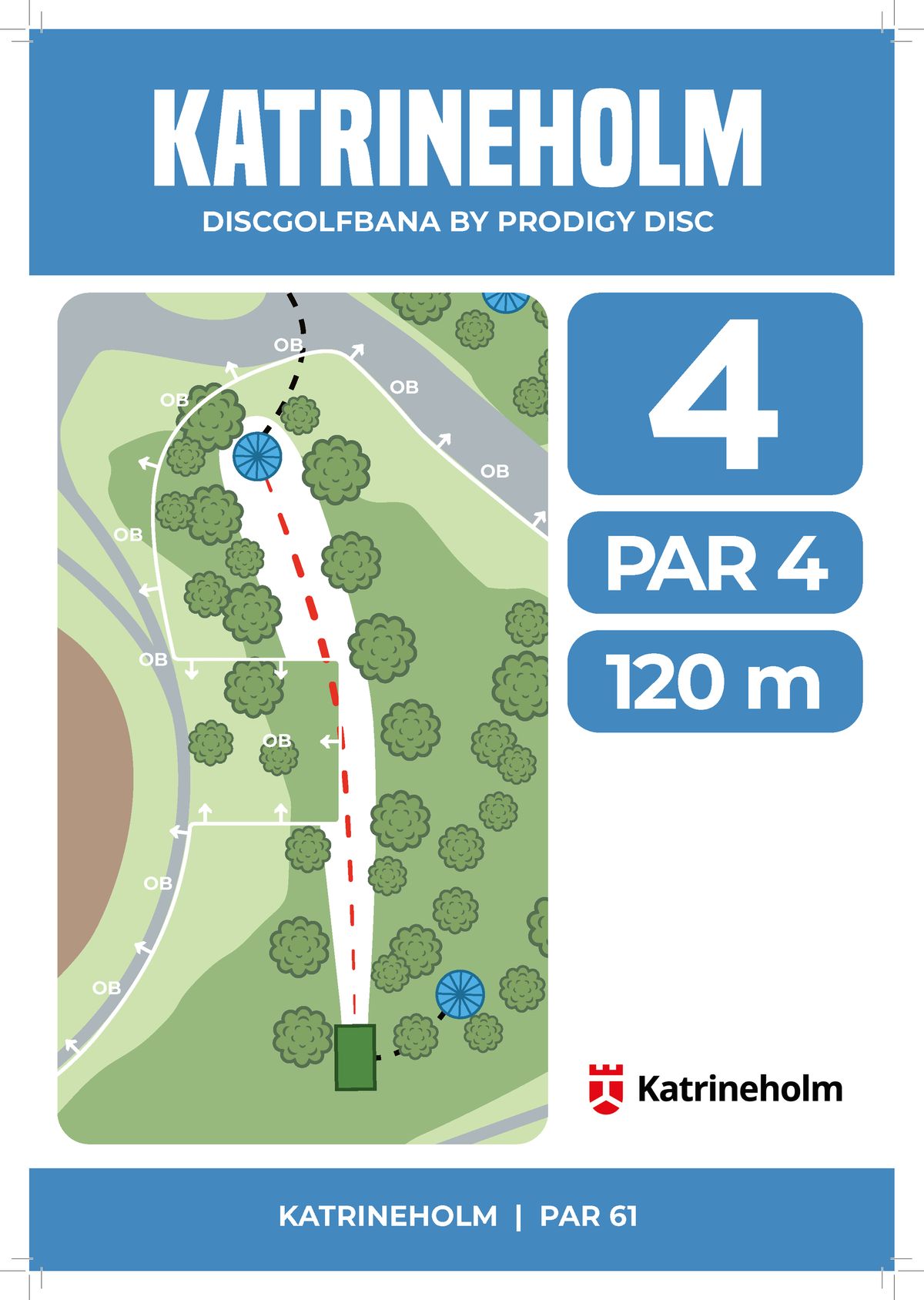 Hålkarta 4, par 4, 120 m
