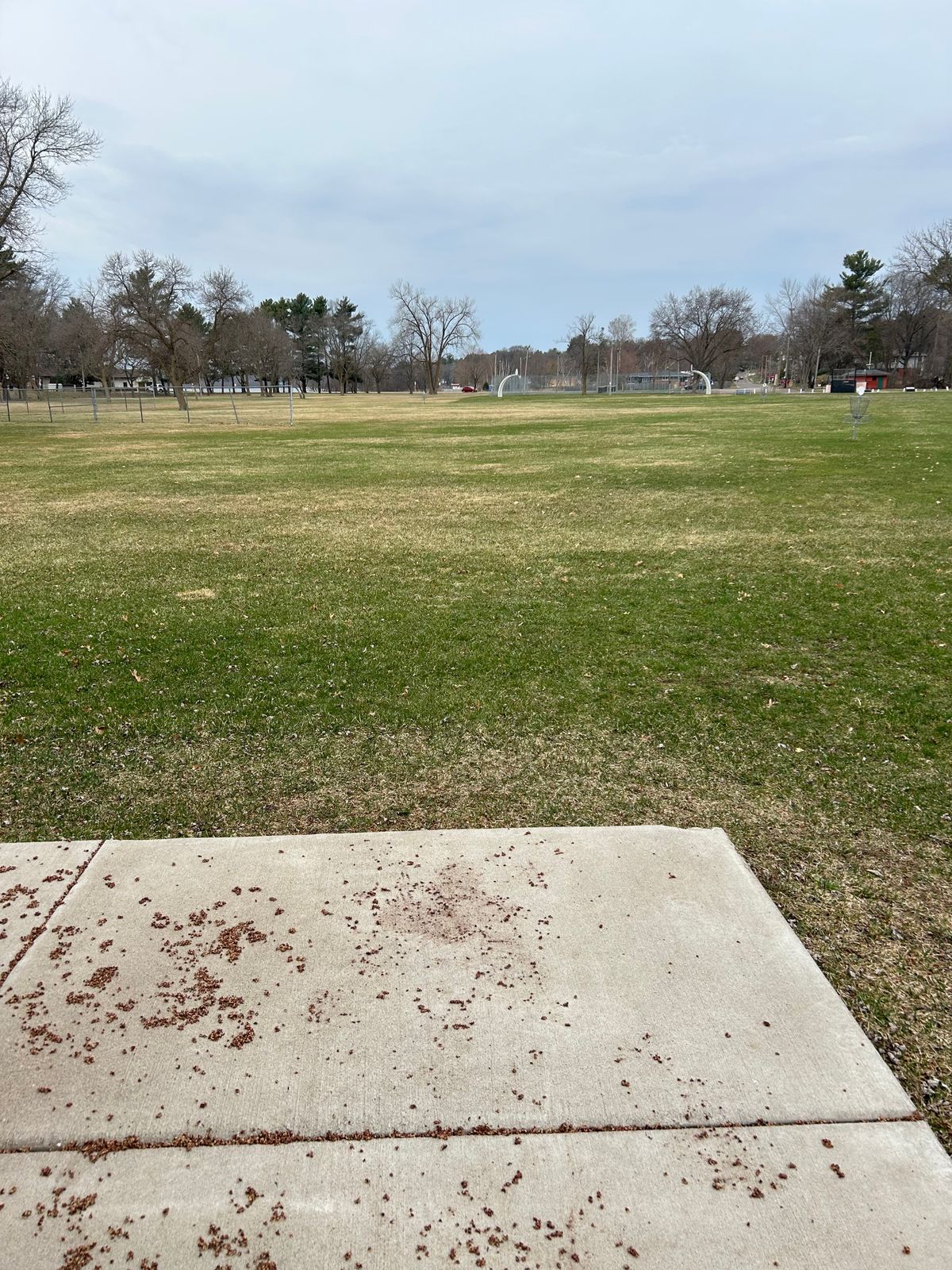 Hole 9 tee area, just the concrete by the bathroom