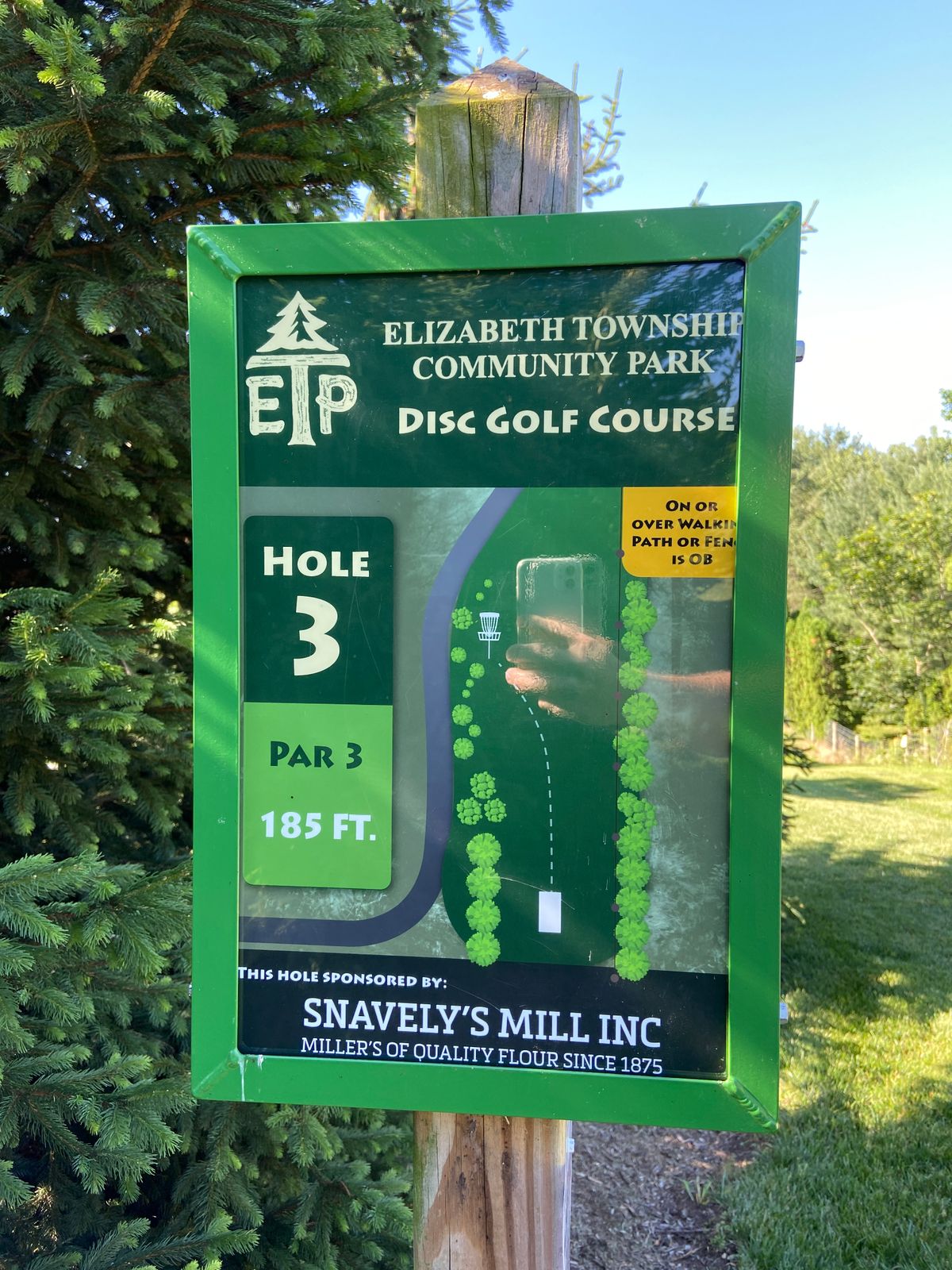 New layout, Hole 3, new tee sign