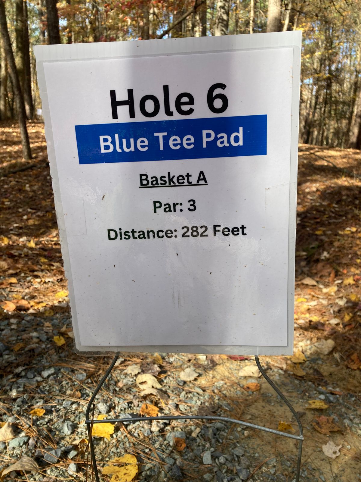Hole 6 Blue Tee Sign