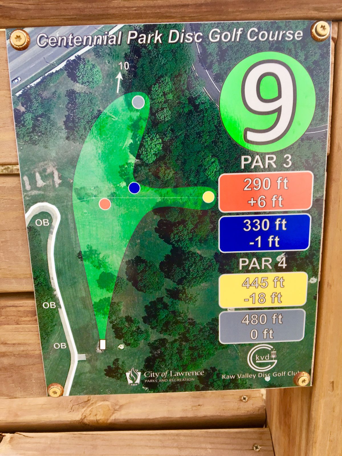 Hole 9 Tee Sign