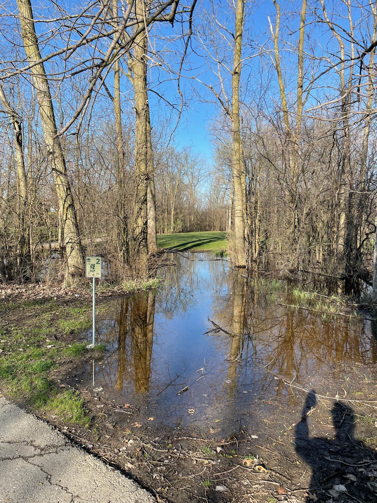 Spring time always floods tee #2. This would be easy to fix but would cost $$ for labor and cement.