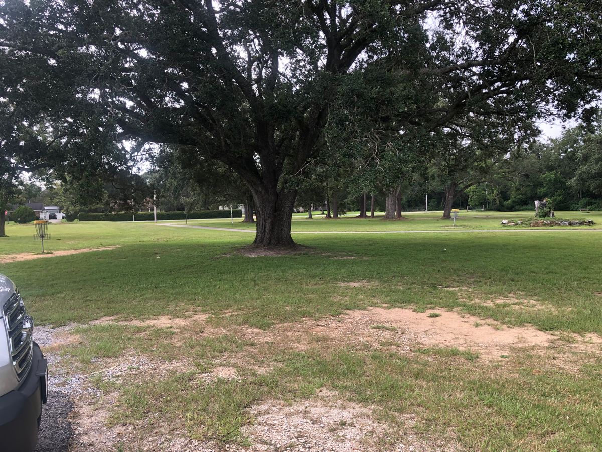 View from parking lot toward hole 9