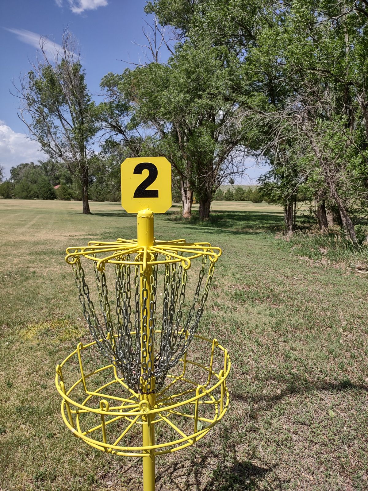Second hole - you can see #3 peeking through the trees there.  You can play the hole left or right but there's no straight shot to the basket.  Or is there?
