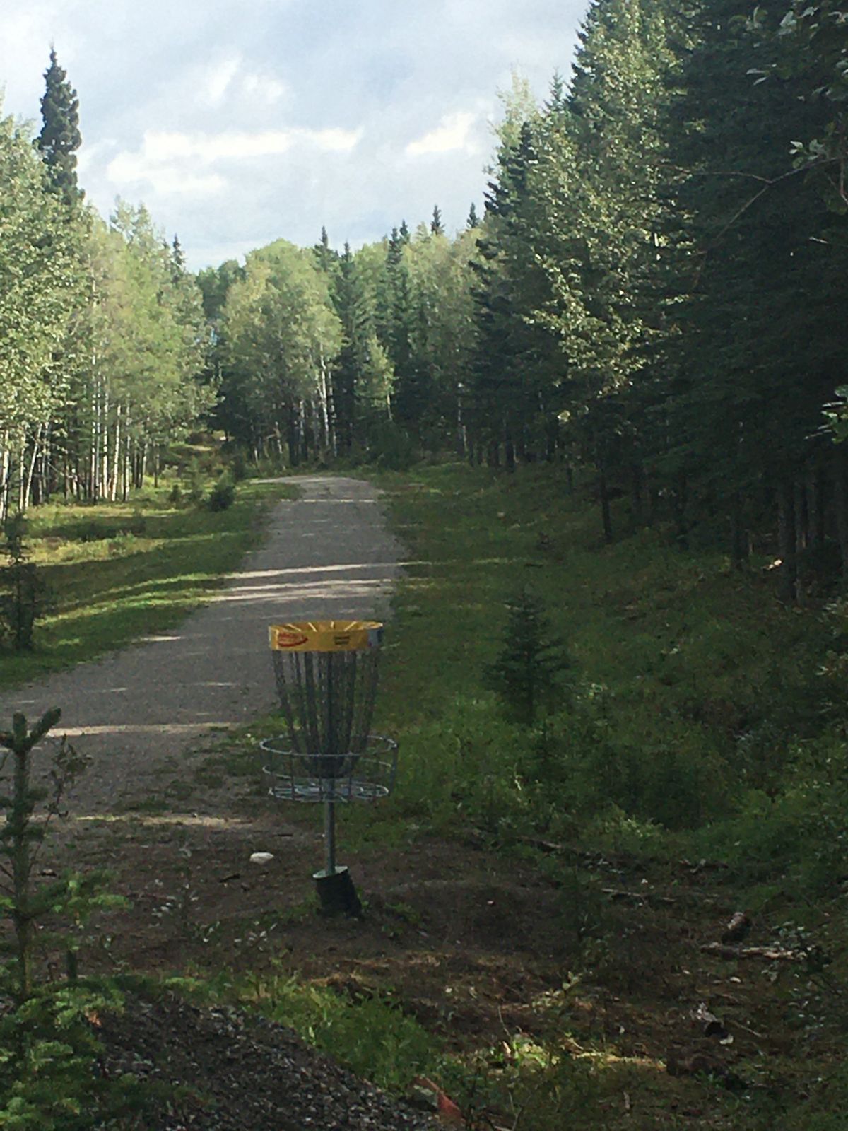 Reverse back up the fairway on hole 18.🇨🇦🌲🇨🇦👍🇨🇦