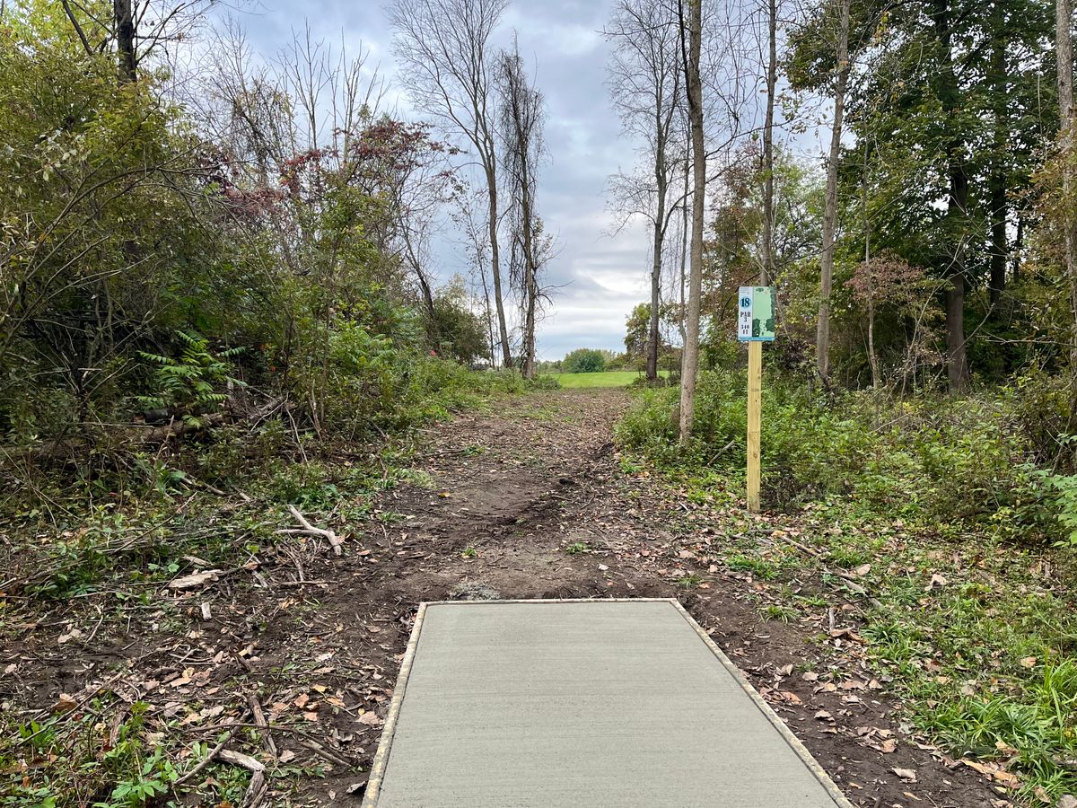 Hole 18 Tee Pad
Flip up to hyzer forehand or slight turnover backhand.